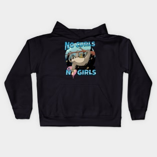 Slothful Gainz: Unleashing the Gym Sloth's Workout Journey Kids Hoodie